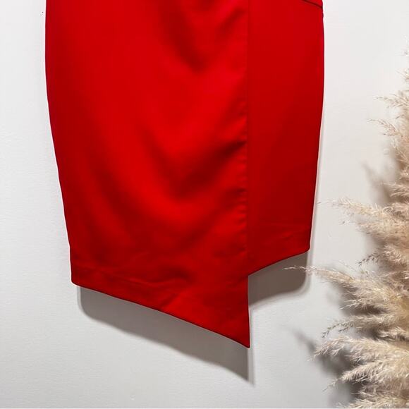 HANEY for FWRD Margot Dress Asymmetric One-Shoulder Size 4 in Red NWT - Picture 13 of 16